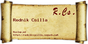 Rednik Csilla névjegykártya